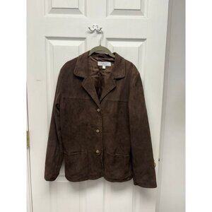 Vintage Golden Bear Brown Suede Jacket Lined Leather Barn Coat Women’s Size M